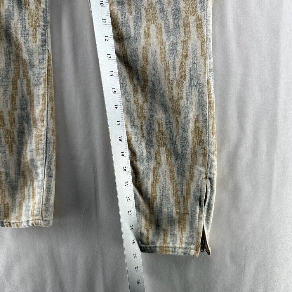 Free People Jeans Womens 30 Ikat Print Skinny Ankle Stretch Cotton Blend Beige - Picture 11 of 11